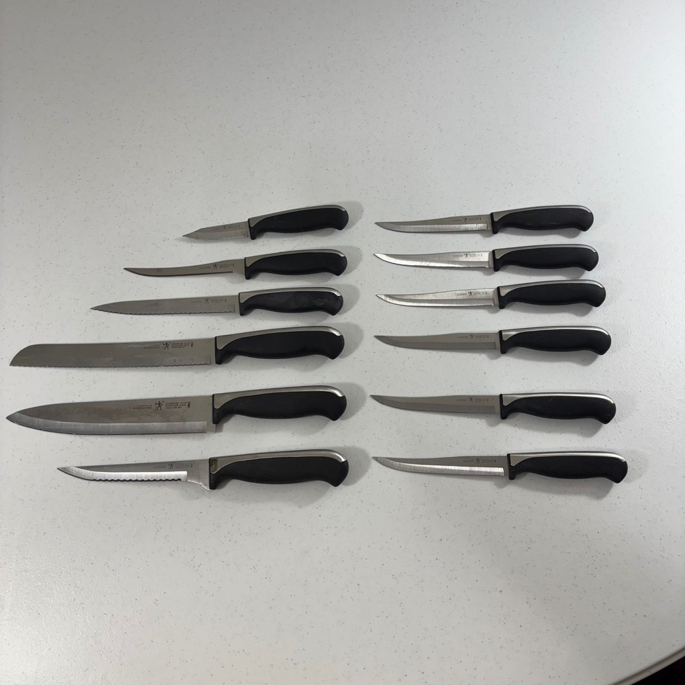 JA Henckels International Everedge Plus 12 Piece Stainless Steel Knife Set Black